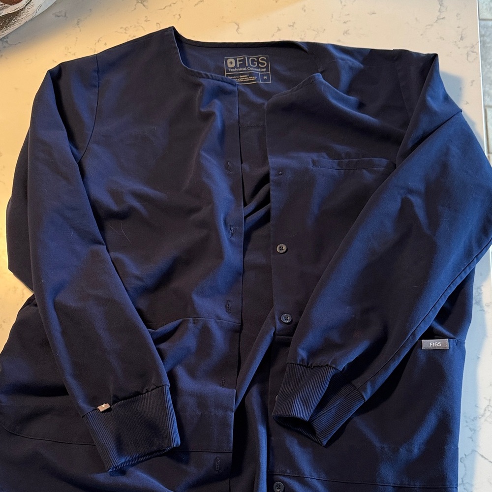 Figs womens M navy scrub jacket